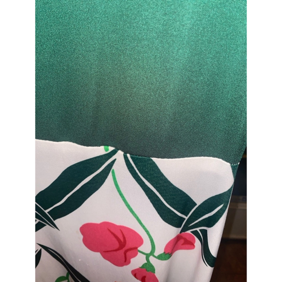 Women's vintage Claire LaRabe Green Floral Maxi Dress Size M - Picture 4 of 6